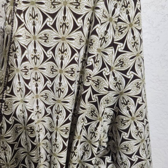 Max Studio Womens Floral Print Wrap Dress XL Polyester/Spandex Brown & Beige - Picture 5 of 13